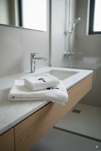 MEŞELİ TEKSTİL Men's Embroidery Processed Hotel Bathroom and Hand Towel 100% Cotton Hygienic