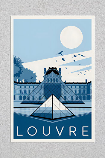 Lucena Μεταλλική εκτύπωση Louvre Paris 2 Vintage διακοσμητική ζωγραφική τοίχων