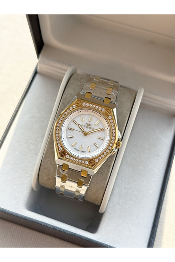 FERRO Yellow and Silver Steel Band Women's Wristwatch Fl43007A-D 3Atm Water Resistant 2 Year Warranty