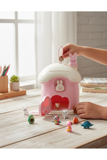 EVSTYLE Pink House Piggy Bank