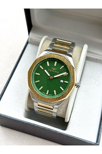 FERRO Yellow and Silver Steel Band Men's Wristwatch F11535A-D6 3Atm Water Resistant 2 Years Warranty
