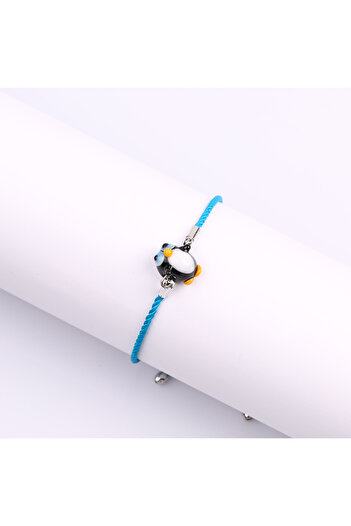 ADAMODART Cute Penguin Murano Glass Beaded Bracelet