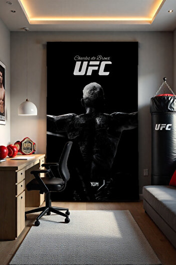 FG Store UFC Charles Oliveira Temalı Dijital Baskılı Duvar Örtüsü Duvar Halısı