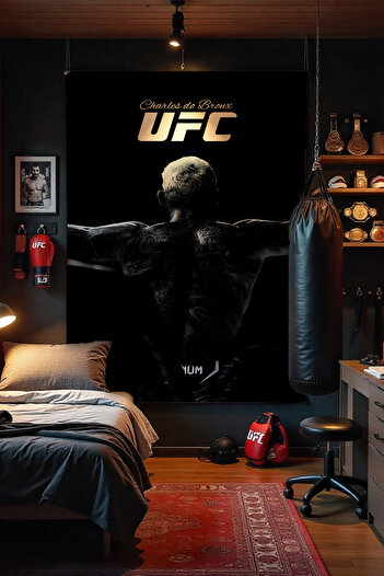 FG Store UFC Charles Oliveira Temalı Dijital Baskılı Duvar Örtüsü Duvar Halısı
