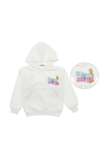 atabay Arka Bl0Om Grow Printed Three Yarn Sweatshirt Ecru