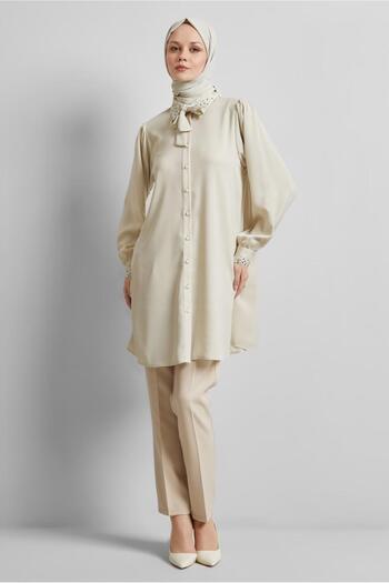 Alvina Stone Detail Satin Tunic 45323