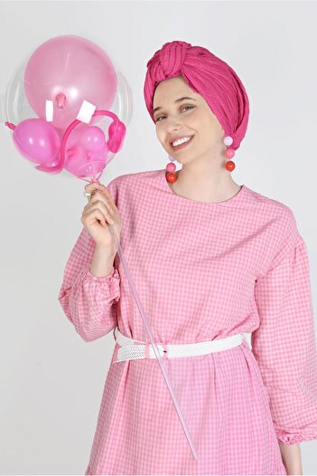 Alvina Patterned Gingham Belted Dress - 42613