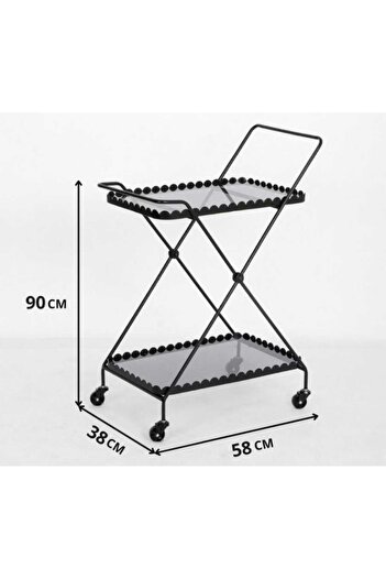 NZONE STORE Black metal food service cart