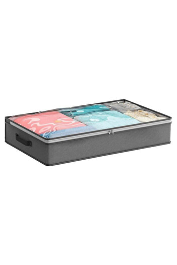 vivimall Storage Cover, Multiple Use, Foldable, With Bidirectional Zipper And Transparent Top Window, Side Ha