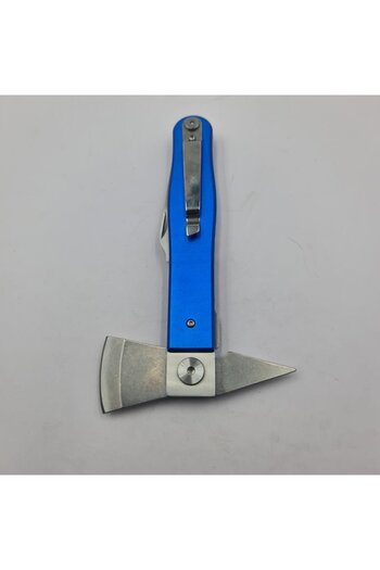dalimag Mini Axe with Rotating Head, Multifunctional, Steel Blade, Belt Clip, Pouch, 20 cm, Blue,