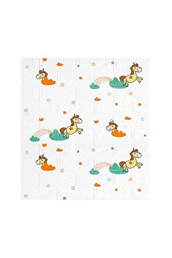 unidecor Set 10 Placi Tapet 3 D Unicorni Alb |