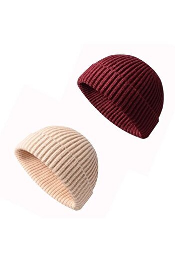 Rupen Kraft 2 Pieces Short Beanie Hipster Beanie Hat Beanie Leon Beanie Hip Hop Beanie Hat