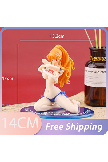 Miniso WHITE Anime ONE piece Figurine Boa Hancock Nami Bathing PVC Action Figures Girl Model Collection Dol