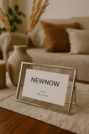 NEWNOW Luna Transparent Frame – Desktop Photo and Poster Frame 15 X 20 cm Silver Horizontal