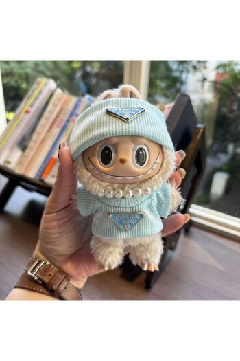 Choice 1 Only Suitable For Labubu Doll Clothes With Hats Pearl Necklaces Knitted Sets Labubu Doll Clothes .