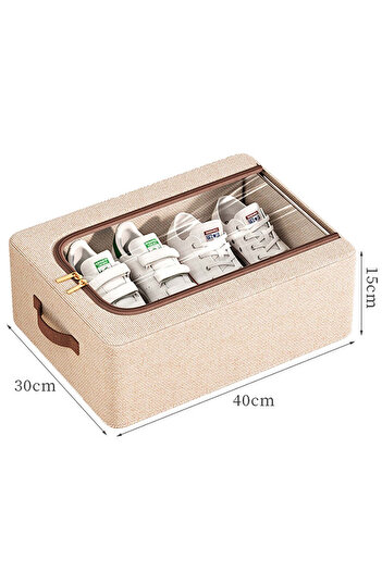 vivimall Storage Box With Metal Frame, For Shoes, Clothes, Lingerie, Quality Zipper, Window