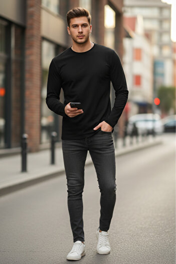 Voltaj Evan Long Sleeve T-Shirt Black