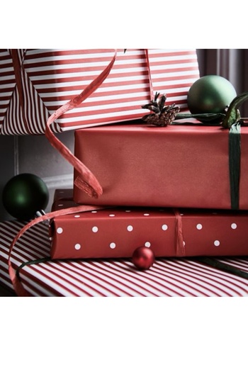 IKEA Winterfint Gift Package 3X0.7M/2.10 Square Meters Red and White