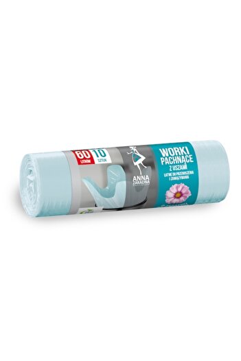 Anna Garbage Bags With Ears, Scented, Floral Aroma, 60L 10pcs, 71x61 Cm
