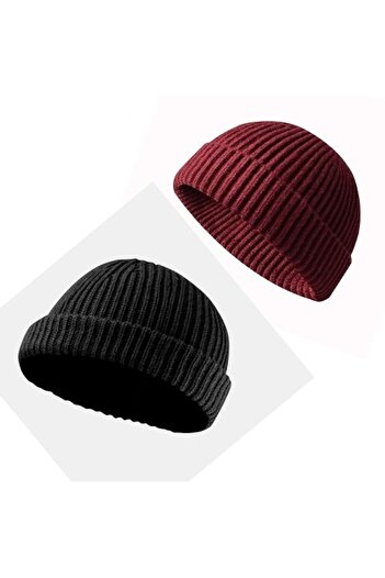 Rupen Kraft 2 Pieces Short Beanie Hipster Beanie Skullcap Beanie Leon Beret Hip Hop Skullcap