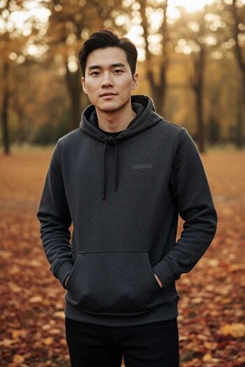 Voltaj Gavi Hooded Men's Sweatshirt Anthracite