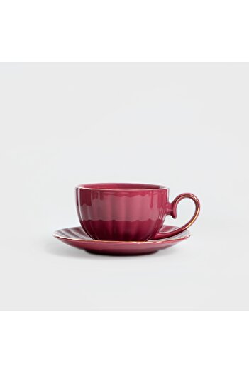 Other Cup | MINA | with saucer, large, burgundy | 0.25 l | 730627