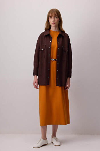 Touché Privé Suede Shirt with Front Pockets