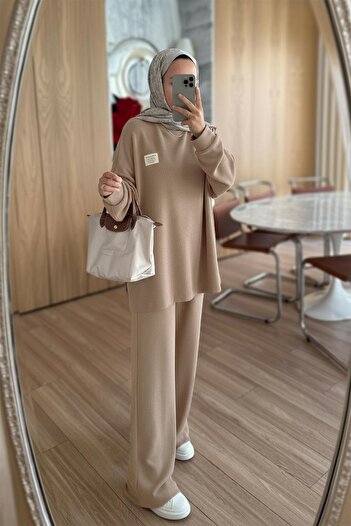 Ka Hijab Ribbed Sports Suit - Mink