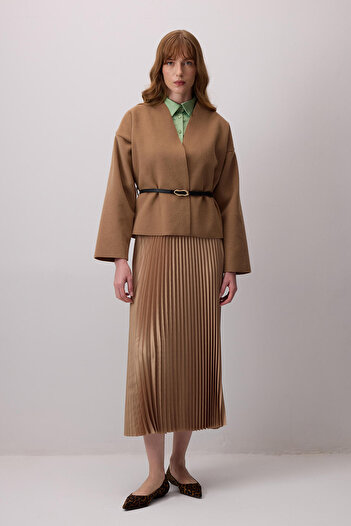 Touché Privé Leather Belted Cardigan Jacket