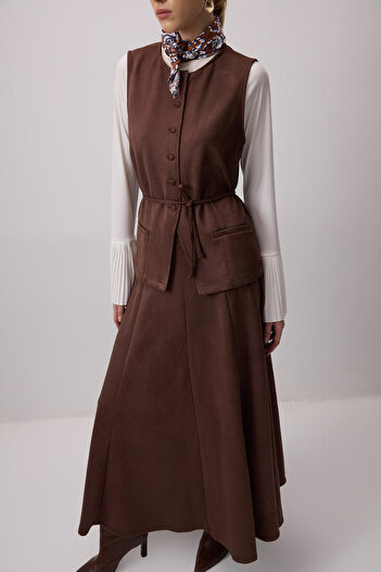 Touché Privé Vest Skirt Suede Suit