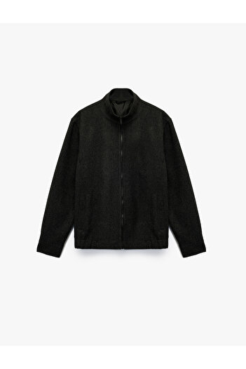 Koton Long Sleeve Slim Fit Pocketed Stand Collar Zipper Sports Jacket