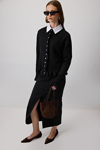 Touché Privé Frill Knitted Cardigan