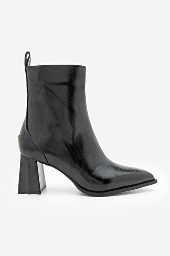Marjin Women's Pointed Toe Thick Heel Boots Esvon Black