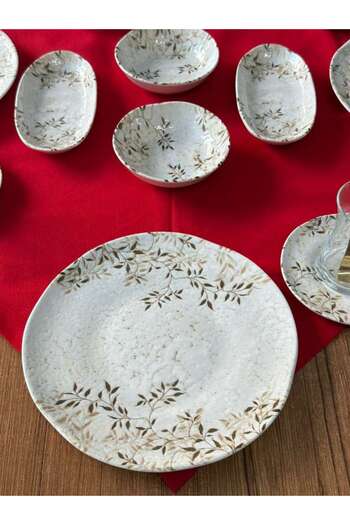 MD MİMOZA DEKOR Breakfast Set 34 Pieces for 6 People Elite