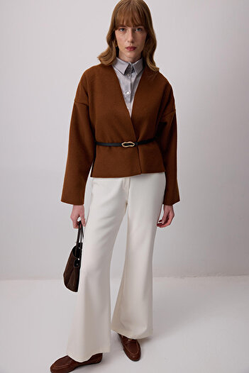 Touché Privé Leather Belted Cardigan Jacket
