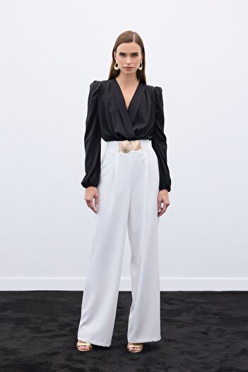 Sateen Accessory Trousers - Ecru