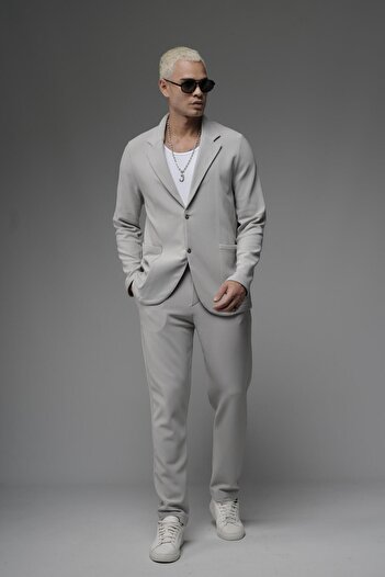 king brich Regular Fit Lycra Men's Blazer Top and Bottom Set