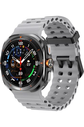 Generic Rugged Band Compatible with Samsung Galaxy Watch 7 Ultra Band 47mm, Silicone Sport Strap