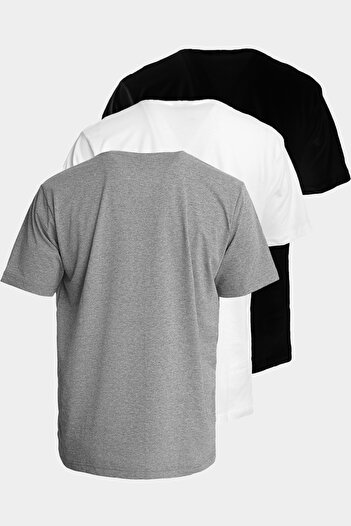 hummel Jullian Men's 3-Pack T-Shirt Set – Black / White / Gray – Casual & Sports Use