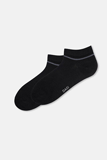 Dagi Navy Blue-Black Men's 2-Piece Micro Modal Classic Booties Socks