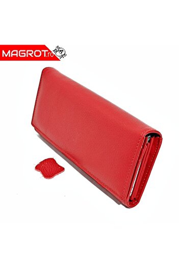 Magrot Women's wallet, made of genuine leather, 158 red