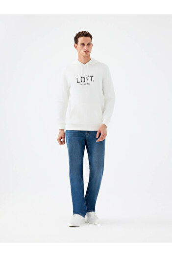 Loft Regular Fit White Men's Sweatshirt Lf2041153