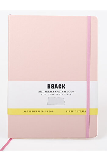 BBACK Art Collection Sketchbook 110 Gr. Unlined Ivory Paper 21X29Cm 72 Sheets. Pastel Pink Hardcover Notebook