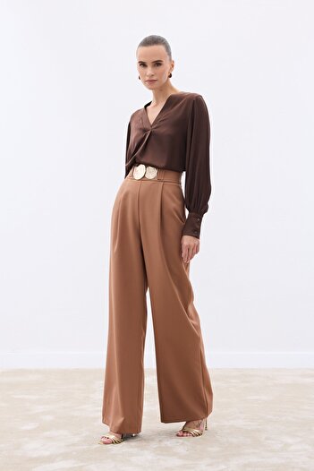 Sateen Accessory Pants - Camel