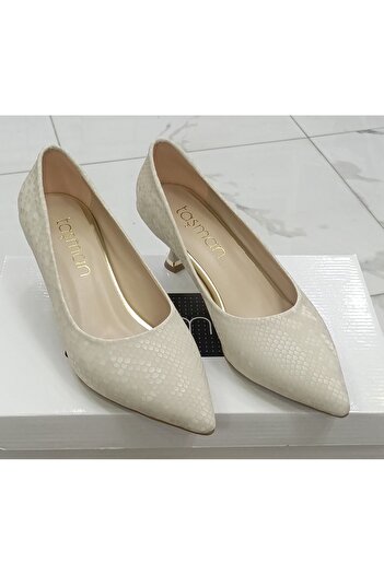 uğurtek Uğur Tek Gift Daily Wear Wedding Low Heel Snake Print Stiletto Women's Shoes