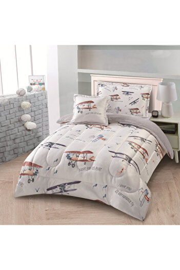 HOURS Horse Winter Children's Fur Bedspread with Velvet on Both Sides, Suitable for a Bed Size 120 x 200 cm, Consisting of 4 Pieces