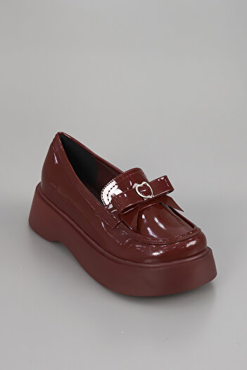 kajal ayakkabı Smr 101 Heart Buckle Detail Thick Sole Loafer
