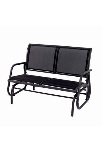 KlugMeister Steel and Mesh Terrace/Garden Bench KJF2379, dimensions 120x71x86 cm, black color
