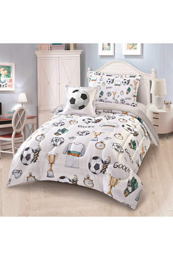 HOURS Horse Winter Children's Fur Bedspread with Velvet on Both Sides, Suitable for a Bed Size 120 x 200 cm, Consisting of 4 Pieces