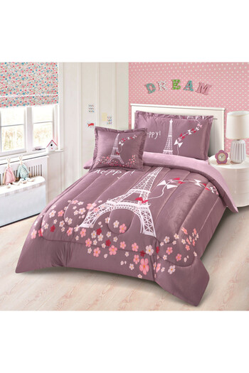 HOURS Horse Winter Children's Fur Bedspread with Velvet on Both Sides, Suitable for a Bed Size 120 x 200 cm, Consisting of 4 Pieces